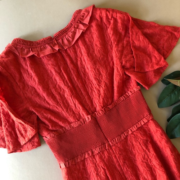 Finders Keepers NWT Red Memento Ruffle Midi Dress - Picture 5 of 11